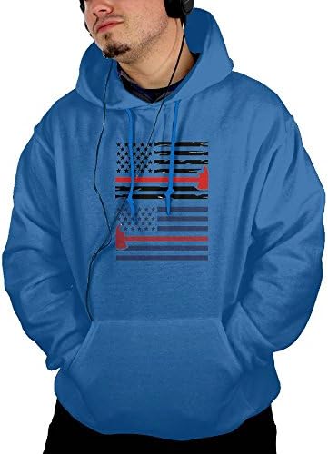BestMystic Firefighter Firefighting Flag Men's Novelty Big and Tall Hooded Pullover With Pocket Hoodies Sweatshirt Kangaroo Pocket