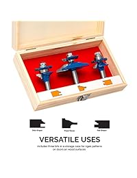 Neiko 10111 un cortador de Ogee Router Bit Set para Gabinetes, Pasamano y otras superficies de madera   vástago 1 2-inch   3 piezas