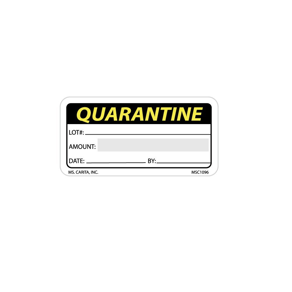 Quarantine Lot Labels 1 Inch x 2 Inch 1000 per Roll Industrial & Scientific