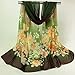 Bestpriceam Women Lady Chiffon Butterfly Print Neck Shawl Scarf Scarves Wrap Stole (Army Green New)