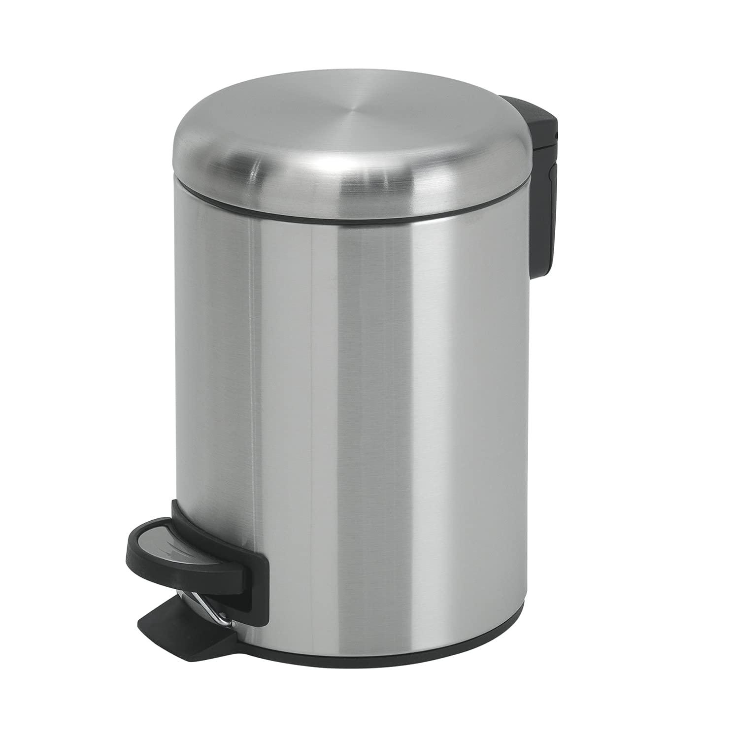 Gedy G-Potty Satin Bathroom Bin 3 L, Size: 25.1 x 17.4 x 22.6 cm, Stainless Steel and Polypropylene, Bathroom Basket with Soft Close Closure, Removable Basket, R&D Design, 2 Year Warranty