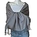 SCARF_TRADINGINC® Large Soft 100% Twill Pashmina Scarf Shawl Wrap (Grey)