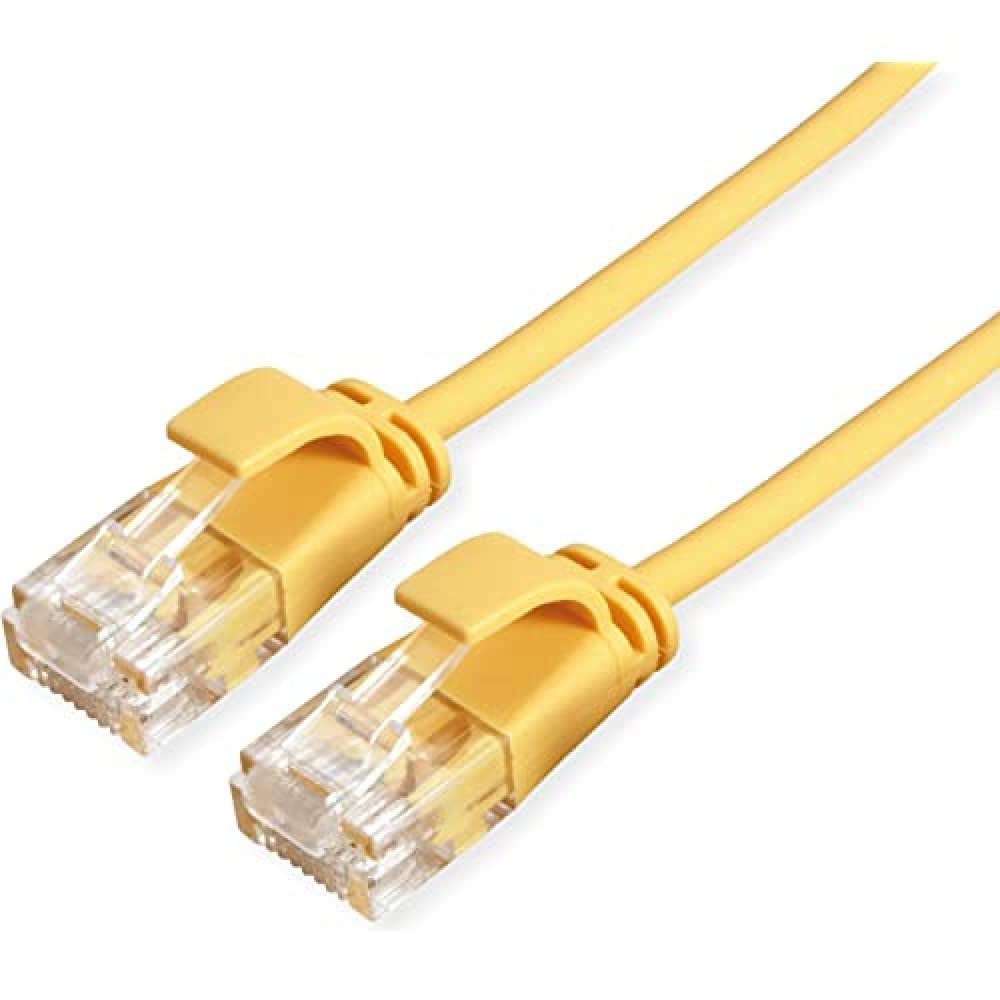 ROLINE UTP DataCenter Patch Cable Cat.6A (Class EA) halogen-free, slim, yellow, 1 m