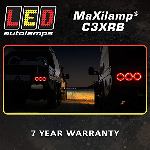 LED Autolamps Maxilamp C3XRB 14.5" Rear LED Tail Light [12v/24v] [Brake/Tail/Turn/Reflector] [DOT/SAE Certified] [90 LEDs] [IP67 Waterproof] for Truck/Trailer/Ute/Pickup/Caravan/RV/Bus/Camper - Thumbnail 4