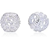 5pcs Adabele Authentic 925 Sterling Silver Hypoallergenic 6mm (0.24 Inch) Artistic Filigree Loose Beads Spacer (Large Hole 2.5mm) for DIY Craft Jewelry Making SS201-6