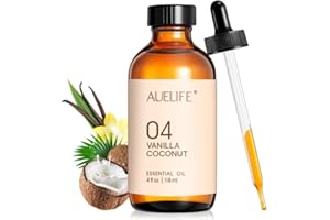 Auelife Vanilla Coconut Essential Oils, 118ml (4 fl oz) – Large Bottle Vanilla Scent Oils for Diffuser for Home,Candle Making