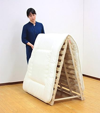 Amazon Co Jp すのこベッド 折りたたみ 折りたたんだ状態で立てれば 布団干し になります 寝具 スタンド式すのこベッド ダブル ホーム キッチン
