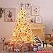La fete 6 FT PVC Unlit Holiday Christmas Tree w/650 Branch Heads, Unlit White Pine Xmas Tree with Flodable Metal Stand for Indoor Decoration(White, 6 FT)