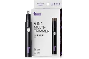 PURPLE GORILLA Nose Hair Trimmer for Men, Rechargeable 4-in-1 Trimmer for Eyebrow Fuzz Hair Removal, No Pull No Snag Grooming with High-Speed 10,000 RPM Motor_2023.ver