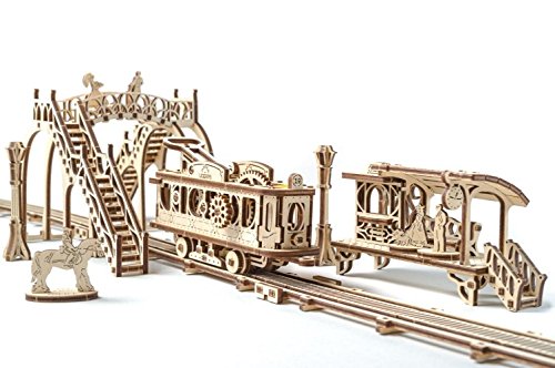 UGears Mechanical Town Series Tram Line mechanical wooden model KIT 3D puzzle Assembly