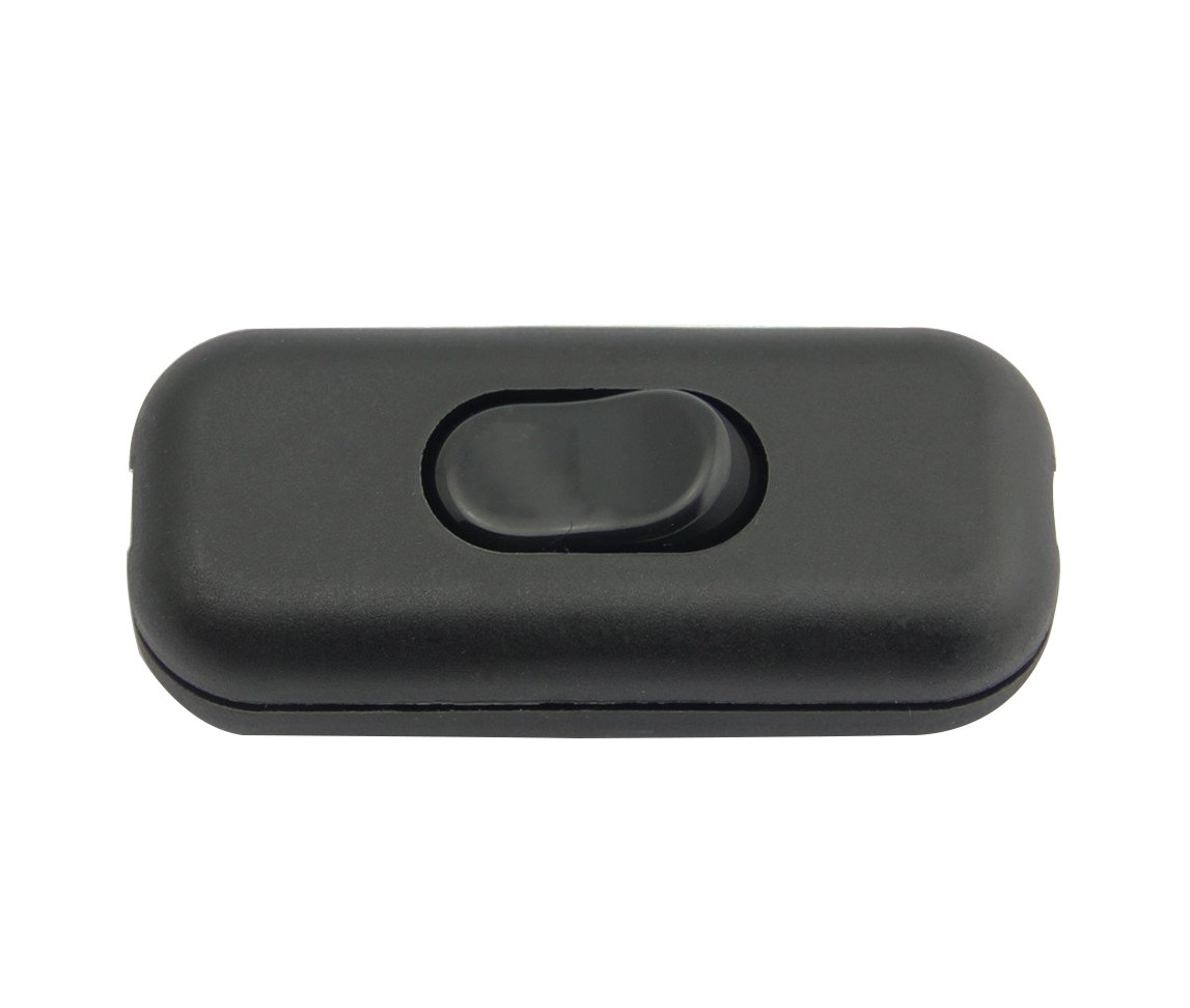 SFTlite Black Torpedo Inline Switch - 2 or 3 Core Lamp/Light/Bulb Control [1 Pack]