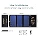 SOKOO Solar Panel, 22W 2 USB Ports Solar Phone Charger(5V/2.4A) with 3 High-Efficiency Foldable Solar Panels,Portable Solar Panel Charger for Cell Phone, iPhone 13/12/11/X-5, iPad, Samsung LG