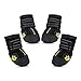 Petacc Dog Boots Water Resistant Dog Shoes for Large Dogs and Black Labrador 4 Pcs in Size 6 Black