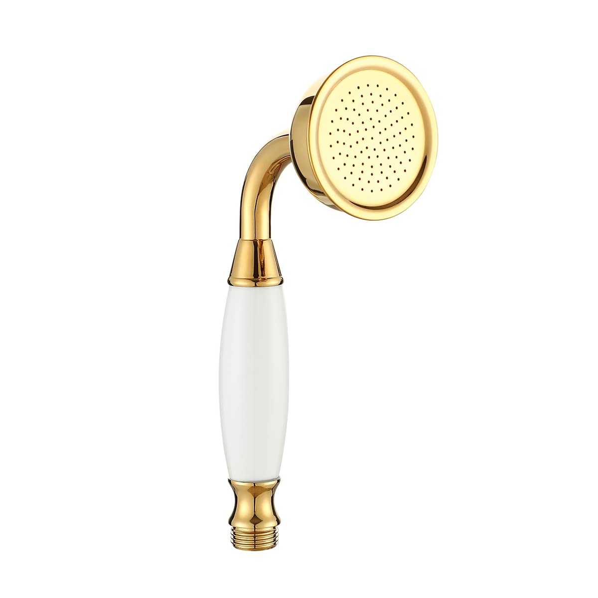 Wussh Bathroom Classic Traditional Brass Telephone Hand Shower Head Polished Gold and Ceramic Handheld Showerheads