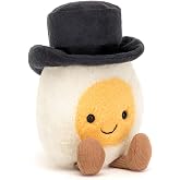 Jellycat Amuseables Boiled Egg Groom Stuffed Toy, 5.5 inches - Food Plush - Fun Wedding &amp; Engagement Gift