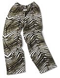 Zubaz New Orleans Team Color Zebra Pants, Black Metallic Gold