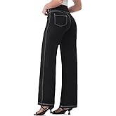 Chasehot Wide Leg Pants for Woman, High Waisted Loose Casual Pull on Yoga Pants with Pockets Dress Trousers for Work/Athletic