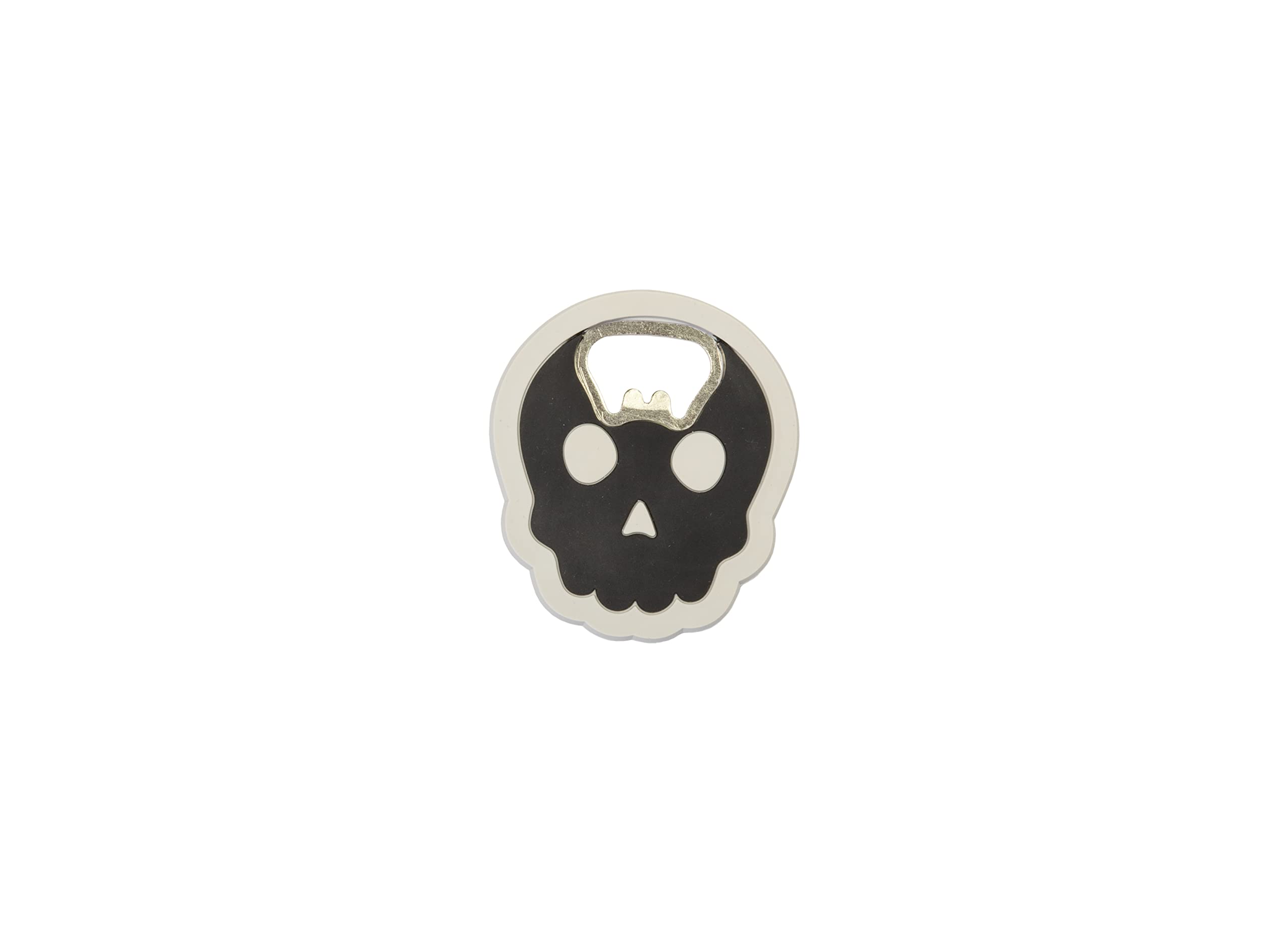 FISURA - Funny Skull Shaped Bottle Opener. Black Beer Bottle Opener. Beer Gift. Made of ABS and Metal. 6 x 7 cm