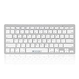 CEROBIT Wireless Bluetooth Keyboard Ultra Slim Universal Compatibility with Windows Android IOS for Laptop Mac Tablet Desktop PC Computer Smart TV (Sliver White)
