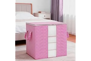 Heavy-Duty Storage Bags with Zipper, Foldable Thick Fabric Blanket Storage Bags, Waterproof Moving & Travel Organizers, Folda