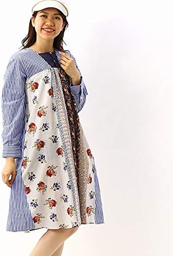 Amazon Co Jp スーパーハッカ Super Hakka エスニックパッチワーク風プリント ストライプワンピース 21キナリ 99 F 服 ファッション小物