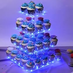 weddingwish Cupcake Stand, 4-Tier Square Acrylic