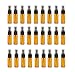 Elfenstall- 20pcs Amber 5ml 1/6oz Atomizer Vial Glass Bottle Spray Refillable Perfume Empty Fine Mist Sample Bottle Clean Cloth Free 3ML Pipette for Travel Party
