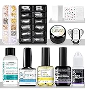 LOUINSTIC Acrylic Nail Supplies Set - with Acrylic Nail Primer French Nail Tips Nail Glue Brush C...