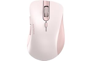 RAPIQUE Bluetooth Wireless Mouse, Dual Bluetooth & 2.4G USB Receiver, Pink | Right-Hand Ergonomic Grip, Quiet Clicks, Low Pow