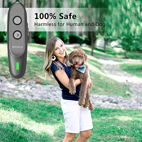 armous Anti Barking Device Ultrasonic Dog Barking Deterrent Devices 3 in 1 Bark Control Training of Safe to Use with LED Indicator and Wrist Strap