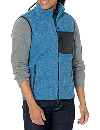 Goodthreads Men's Sherpa Fleece Vest, Aqua Blue, X-Large Tall in
