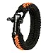 The Friendly Swede Paracord Bracelet with Microcord and D-Shackle - Adjustable Size (Orange Medium)