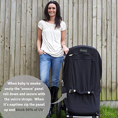 SnoozeShade Plus Stroller Sun Cover (6m+) | UV Sunshade for Baby Strollers & Joggers | Universal Fit for 3 & 4 Wheelers | Blocks 99% of The Sun's Rays - Thumbnail 6