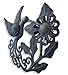 Hummingbird and Flower Plaque, Metal Wall Hanging Art, Decorative Haitian Artwork, 11 Inches Round