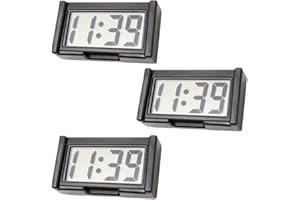 3-Pack Small Digital Clock, Car Dashboard Clock Battery Operated, Car Truck Dashboard Times Self-Adhesive Bracket Vehicle Aut