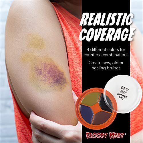 Special Effects Bruise Makeup Kit By Bloody Mary - Theatrical & Halloween Bruising Palette - SFX Fake Bruise Wheel For Fresh, Black, Blue, Old & Healing Bruises - Non Toxic