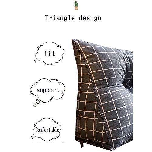 YZJJ Upholstered Headboard Back, Triangular Wedge Cushion, Bed Backrest Pillow, Support for Sitting Up in Bed Bed Back Support for Reading Relaxing (Chair Cushion, Sofa, Bed - Thumbnail 2