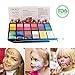 SWACC Face Paint Kits for Kids - 20 Washable Colors + Gold & Silver Glitter + 30 Stencils + 3 Brushes -Safe Face & Body Painting Makeup for Halloween Party - No-Toxic, Water Based, Easy to Use