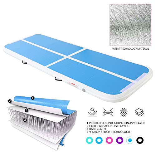 KIKILIVE Inflatable Gymnastics Mat, 4 /8inches Thickness Length Between