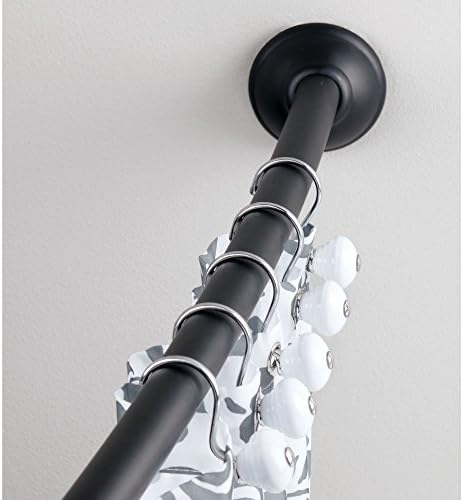 Interdesign Wall Mount Curved Bathroom Shower Curtain Rod 41 72 Matte Black Shower Curtains Hooks Liners Amazon Com Au