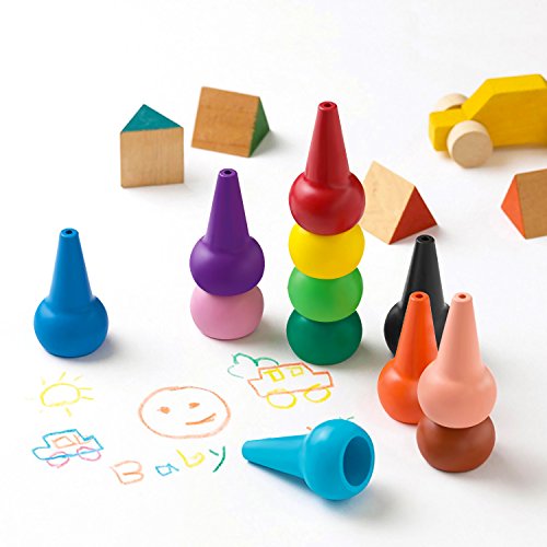 Finger Crayons for Toddlers,Ailuki 12 Colors Washable Paint Crayon Sticks Stackable Toys Non Toxic Toddler Crayons Drawing Pencil Safe for Kids, Toddlers, Child