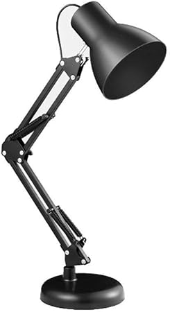 Lmdh Lampe De Bureau De Chevet En Metal Noir Mat De Style Industriel Retro Avec Abat Jour En Dome Large Et Reglable Amazon Fr Cuisine Maison