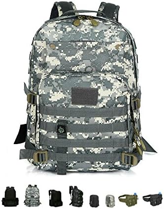 ViperGear Military Tactical Backpack Rucksack Large Army 3 Day Assault Pack Molle Bug Out Bag Backpack Rucksacks for Outdoor Hunting Hiking Camping Trekking Digital Camouflage โฆ