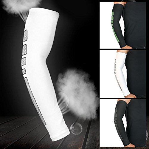 ULKEME Cycling Basketball Running Anti UV Arm Sleeve Warmers Compression Elbow Pad Cuff - Thumbnail 3