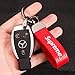 Latest fashion keychain Car keychain Keychain for Men and Women rubber metal keychain couple keychain urban style keychain（Red Black）