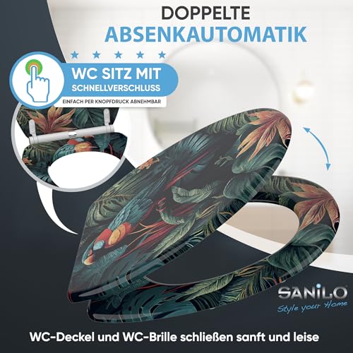 Sanilo Toilet Seat with Soft-Close Mechanism, Many Toilet Seat Lids to Choose From, Nice Finish, Easy Assembly, Sturdy Hinges (Exotic)