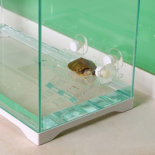 Petamo Flat roof for turtle,floating island in the jar of turtle,clear climbing table for basking,flat roof for pets,flat roof for amphibious pets,flat roof(suitable for turtles less than 8cm) (white)