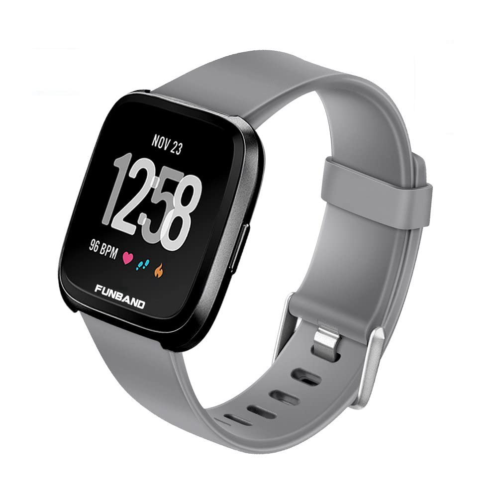 FunBand Strap Compatible with Fitbit Versa 2/Versa Lite Strap Bands,Classic Soft Silicone Sport Adjustable Replacement Accessory Bracelet Straps Compatible with Fitbit Versa 2/Versa Lite
