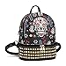 Sugar Skull Day of the Dead Fashion Backpack Punk Art Studded School Bag Biker Daypack Purse Shoulder Bag (Black)