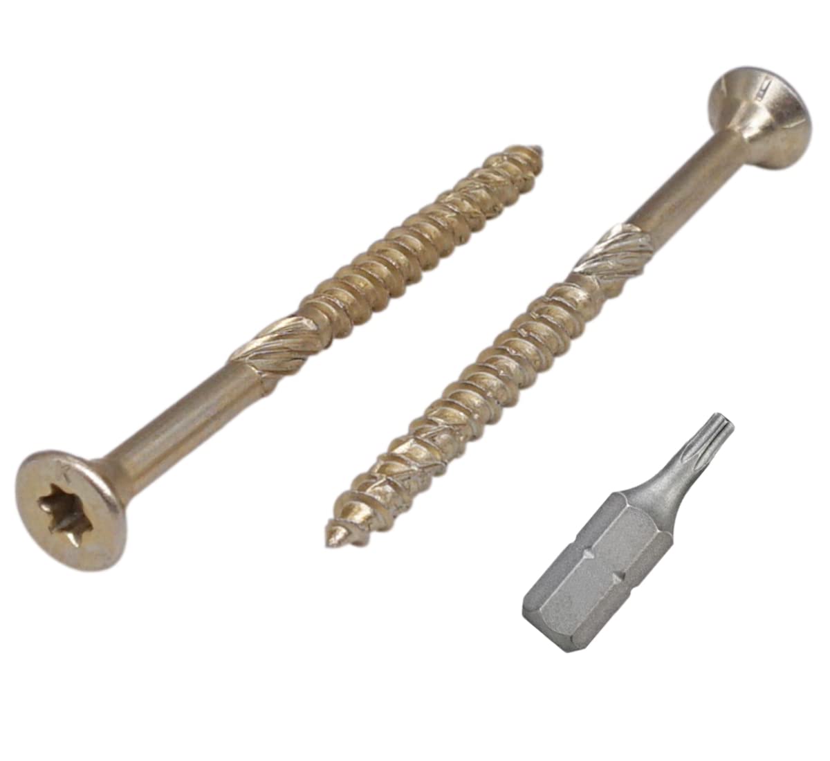 (Pack of 250 pcs) Universal Yellow Zinc Plated Steel 3.0 x 40 mm Wood Screws, Torx Head, Countersunk Head, Chipboard Screws (250, 3.0 x 40 mm)